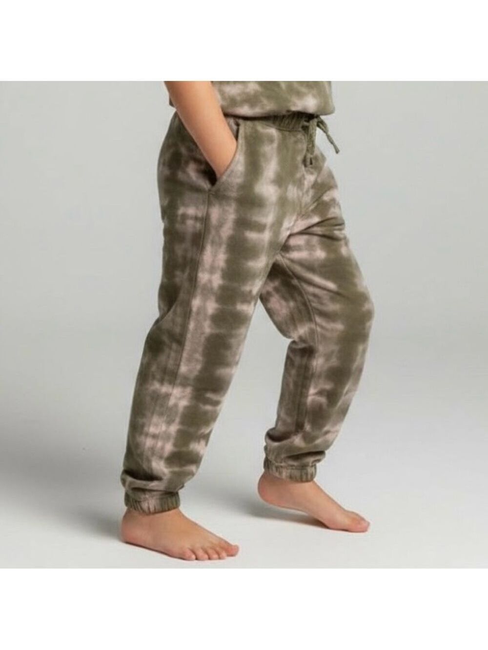 Lands' End Kids Ages 9-11 Tie-Dye Joggers - Olive